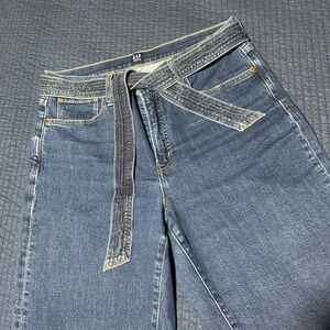 GAP Women's High Rise Jeans with Tie Belt - Classic Blue